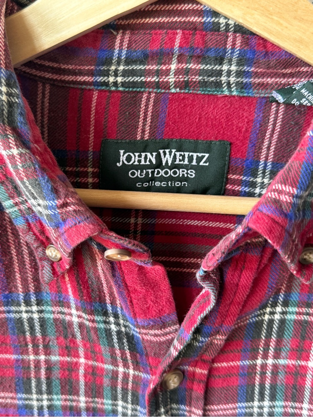 VTG John Weitz Collection | Men's Flannel Button Down | 100% Cotton | Size XL